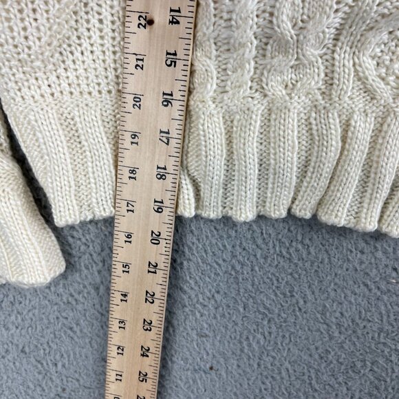 She + Sky Womens Open Knit Ivory White Sweater Womens Large - Picture 3 of 6
